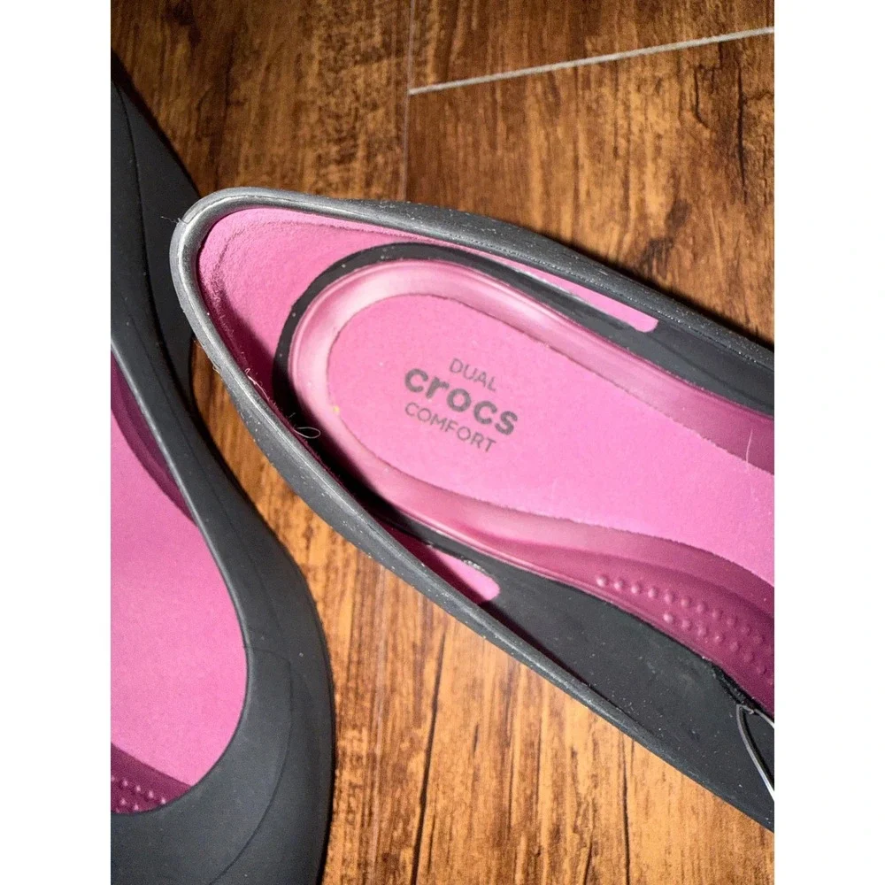 Crocs Lina Wedge Black Pointed Toe Pump‎ Shoes 203408-001 Womens Size 11 NEW